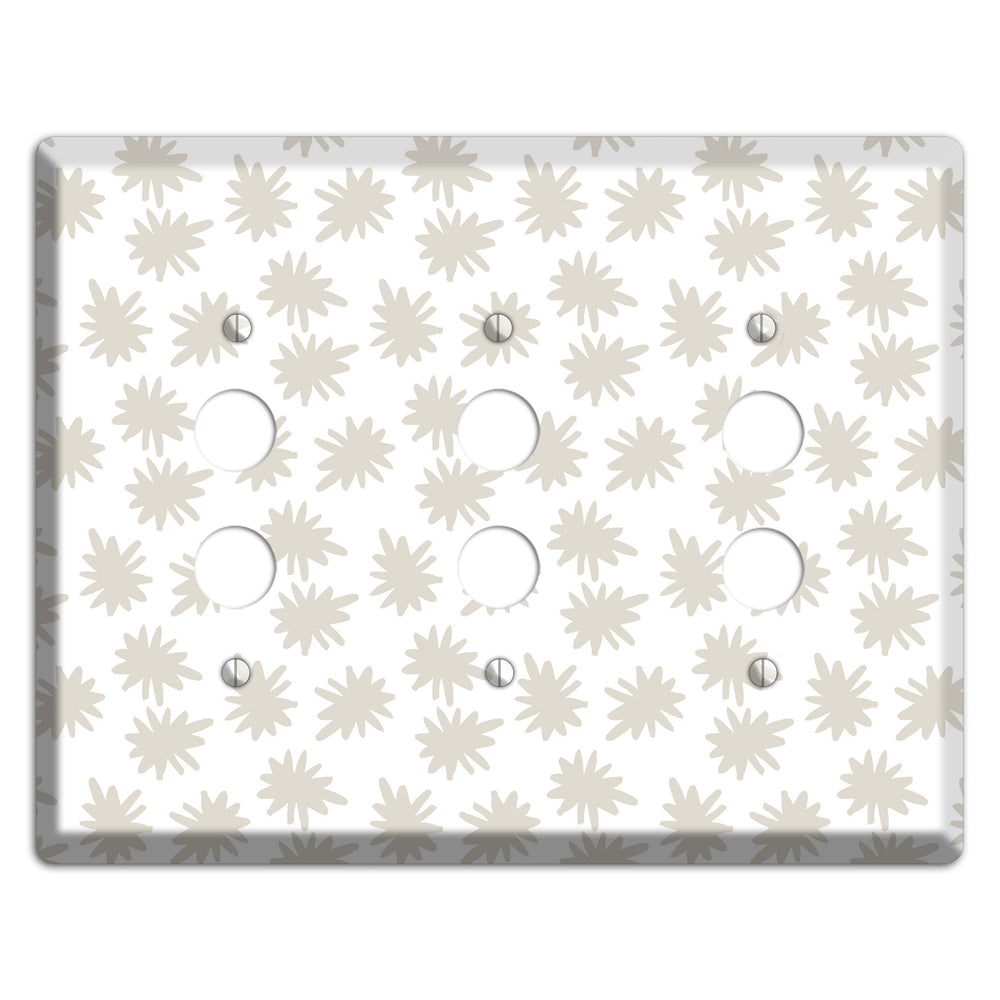 Simple Scandanavian Style CC 3 Pushbutton Wallplate