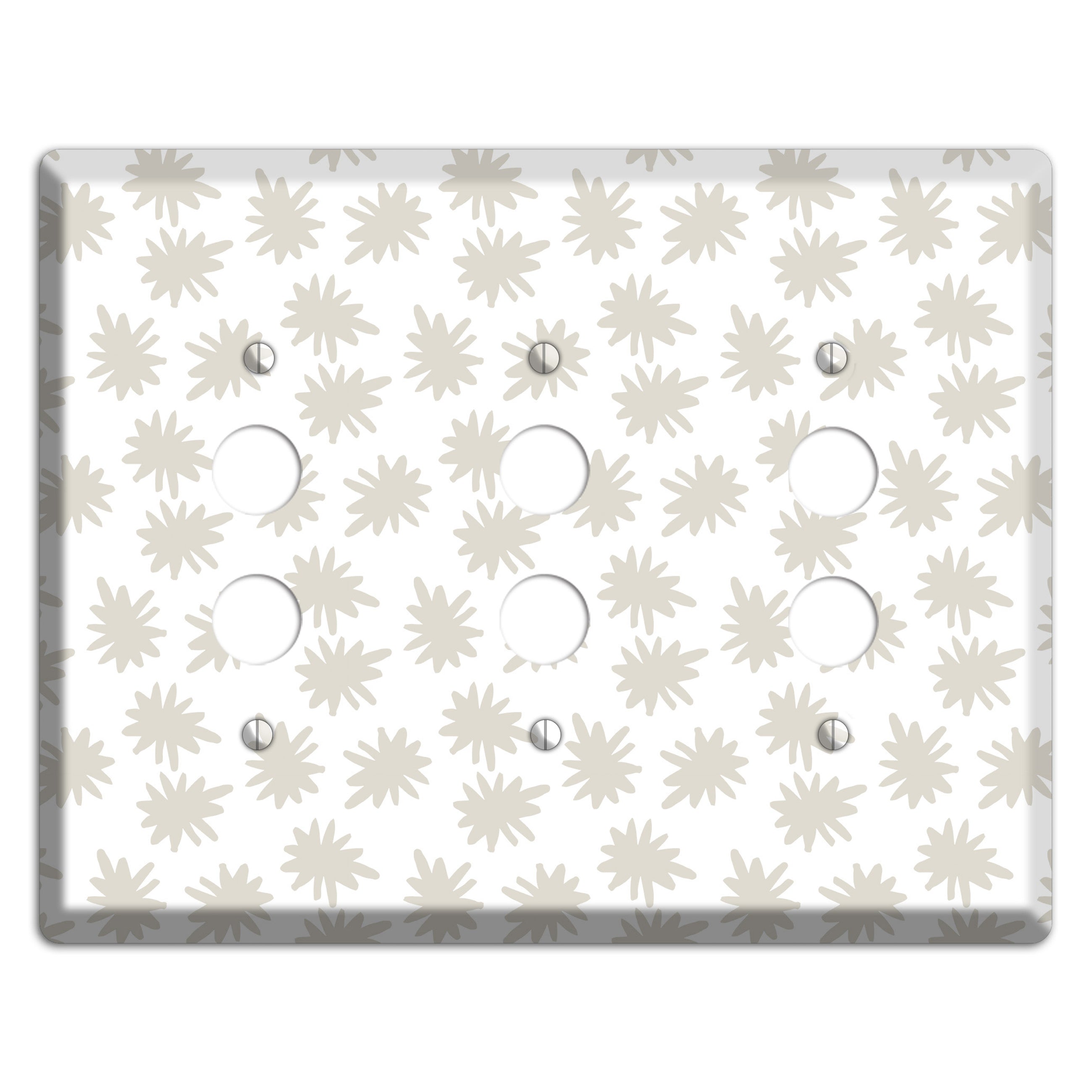 Simple Scandanavian Style CC 3 Pushbutton Wallplate