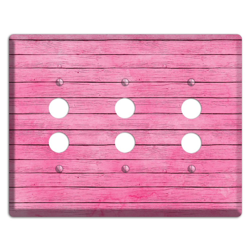 Carissma Pink Texture 3 Pushbutton Wallplate