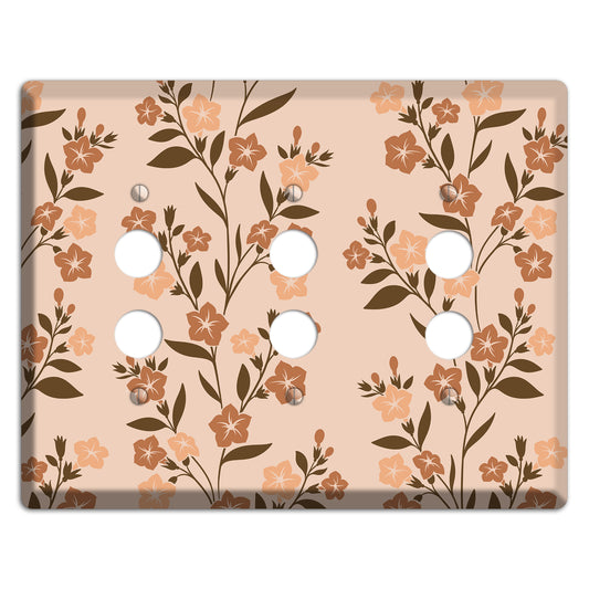 Spring Floral 2 3 Pushbutton Wallplate