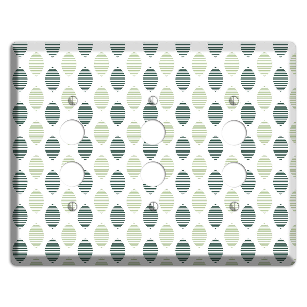 Leaves Style A 3 Pushbutton Wallplate