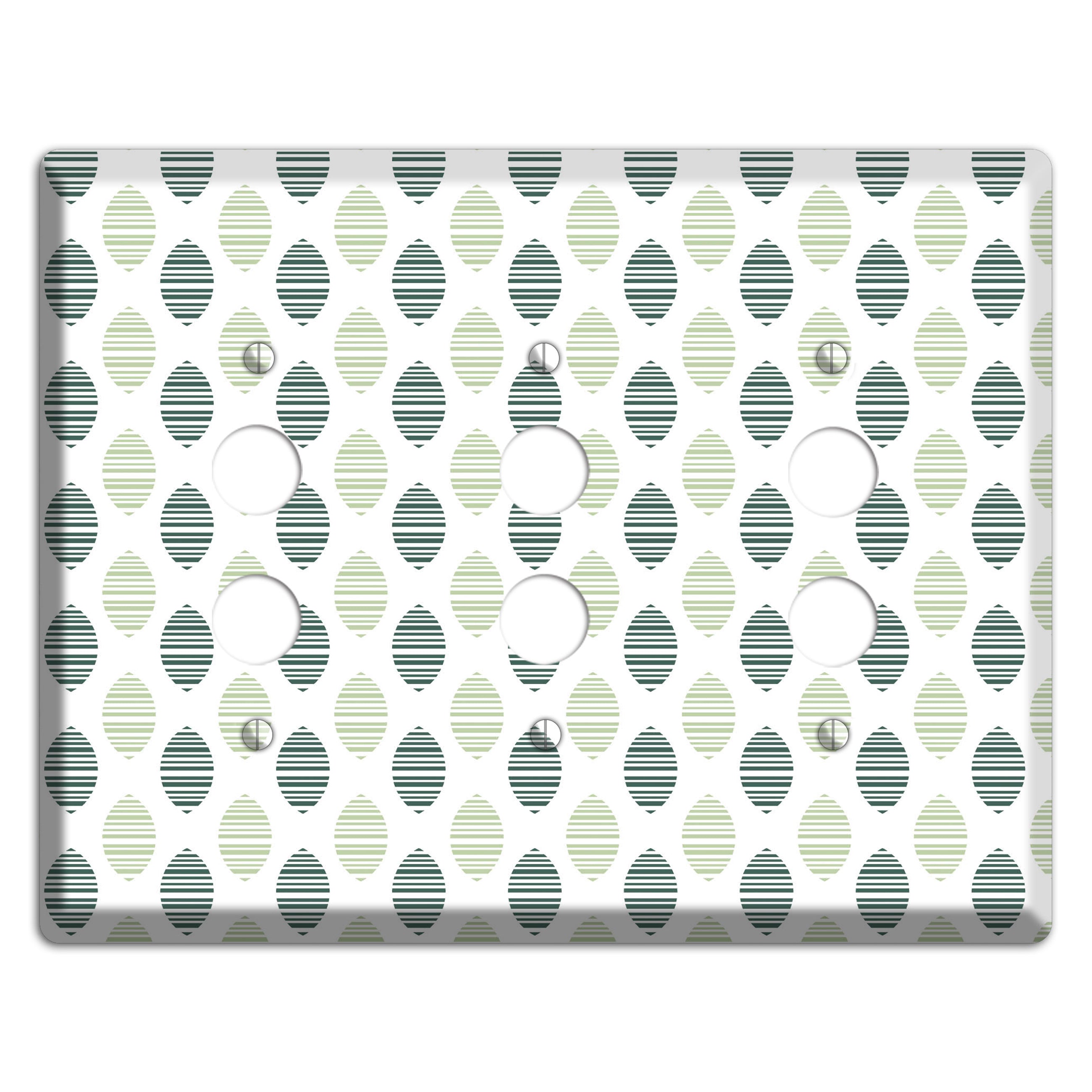 Leaves Style A 3 Pushbutton Wallplate