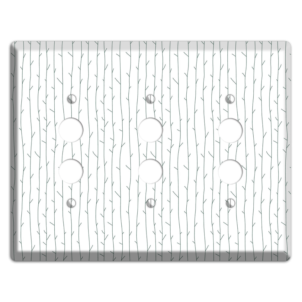 Leaves Style D 3 Pushbutton Wallplate