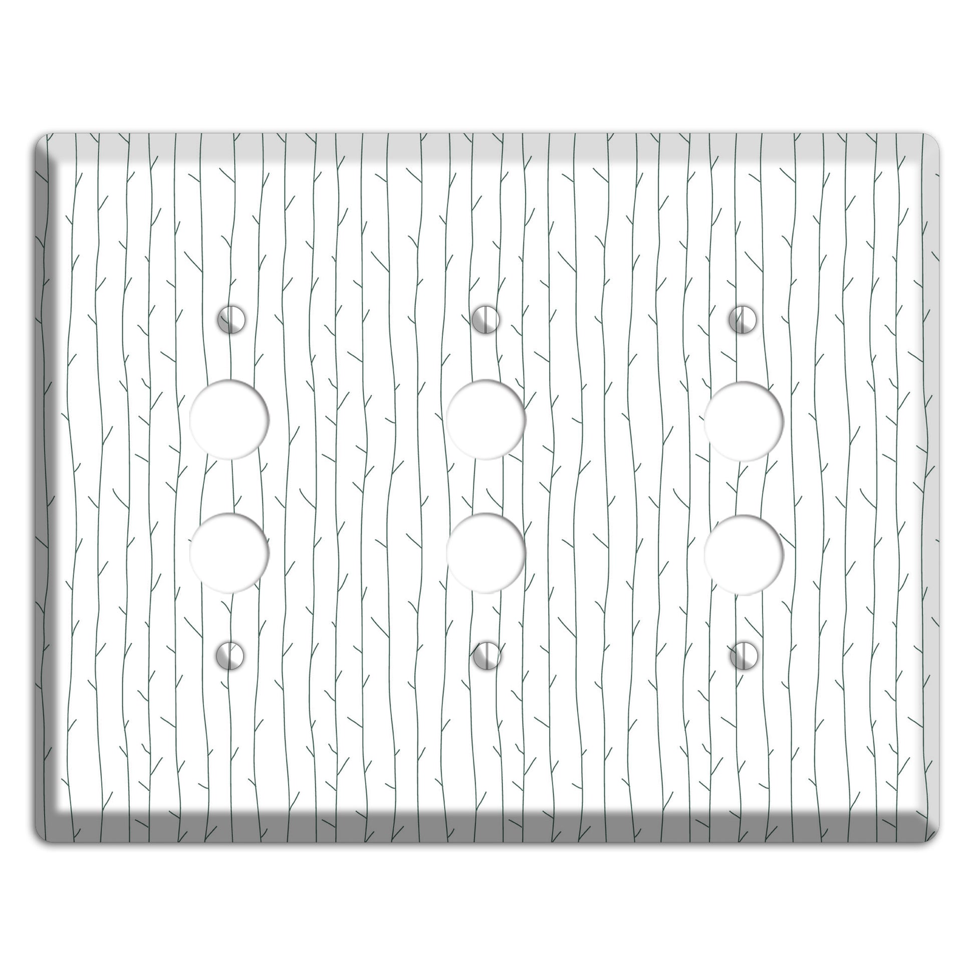 Leaves Style D 3 Pushbutton Wallplate