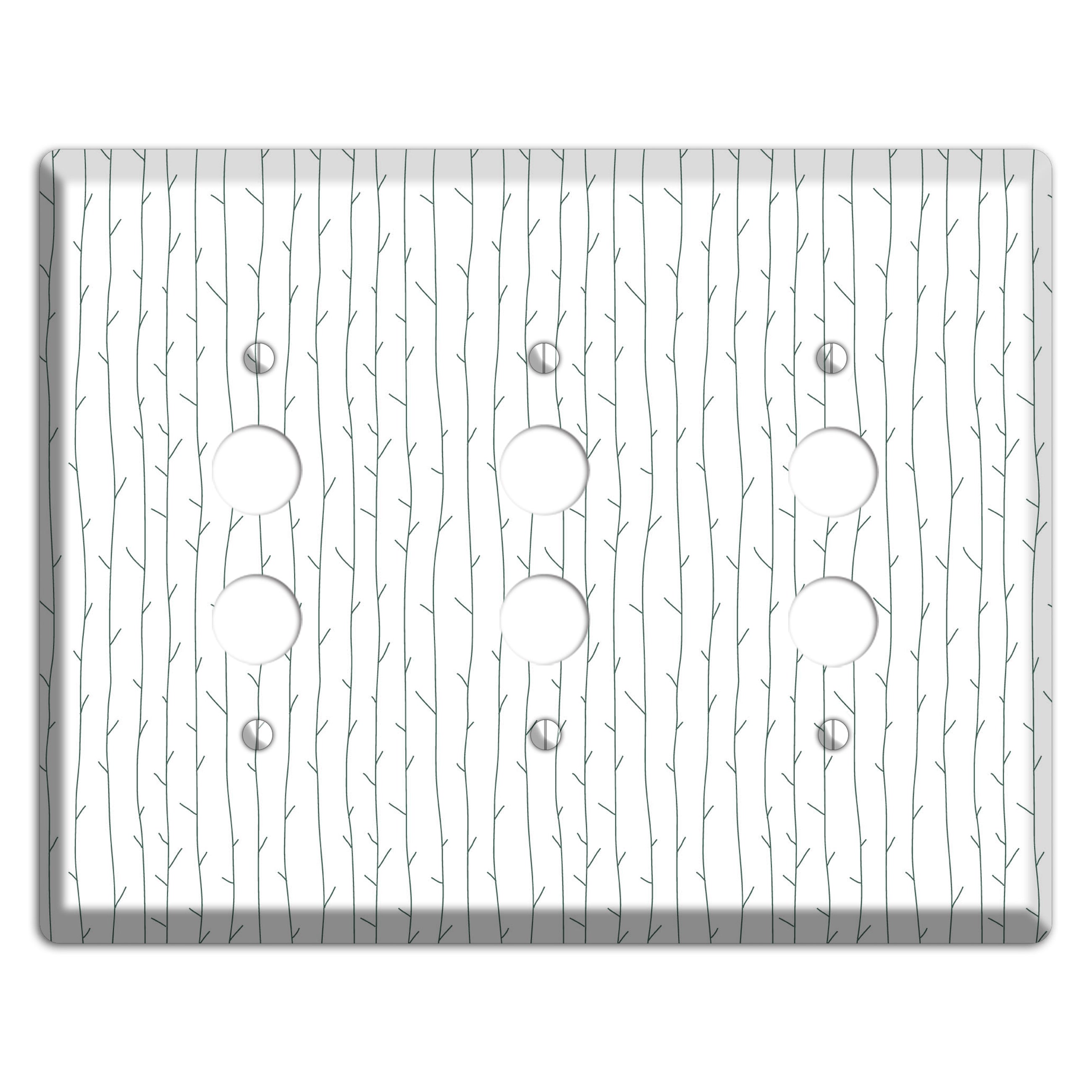 Leaves Style D 3 Pushbutton Wallplate