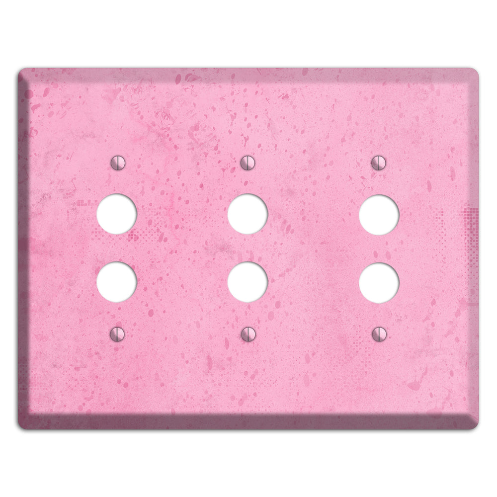 Illusion Pink Texture 3 Pushbutton Wallplate