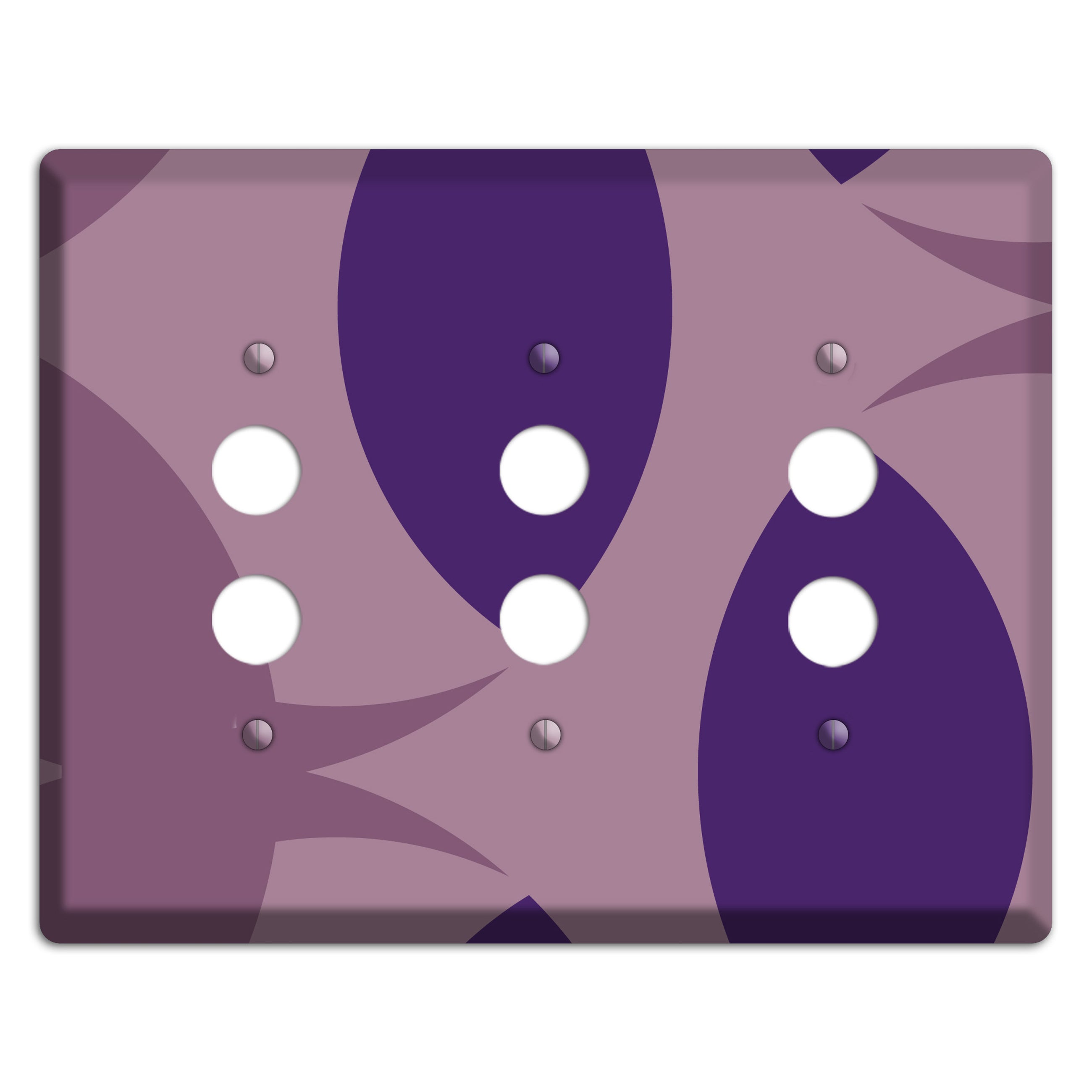 Purple Abstract 3 Pushbutton Wallplate
