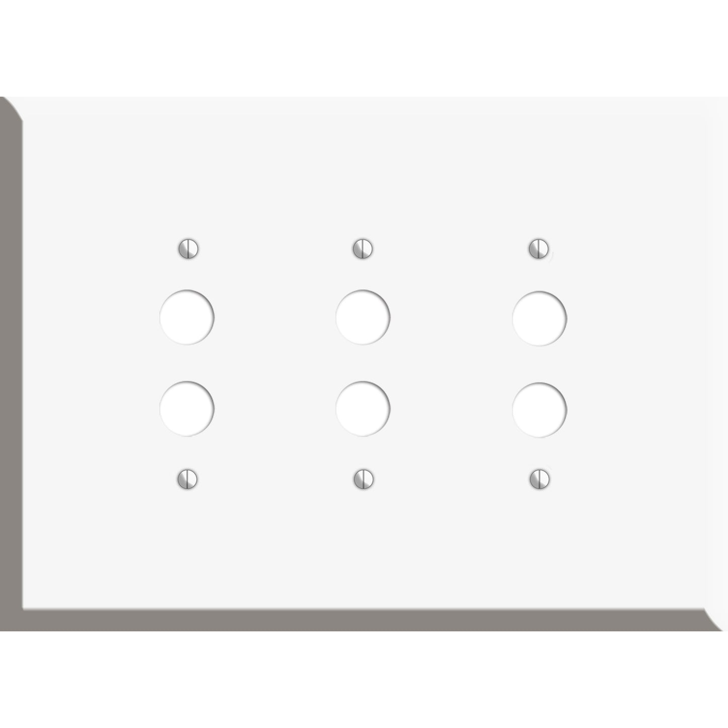 Oversized Discontinued White Metal 3 Pushbutton Wallplate