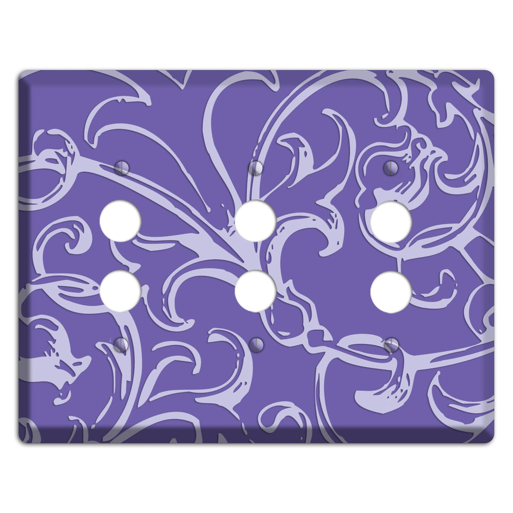 Victorian Light Purple 3 Pushbutton Wallplate