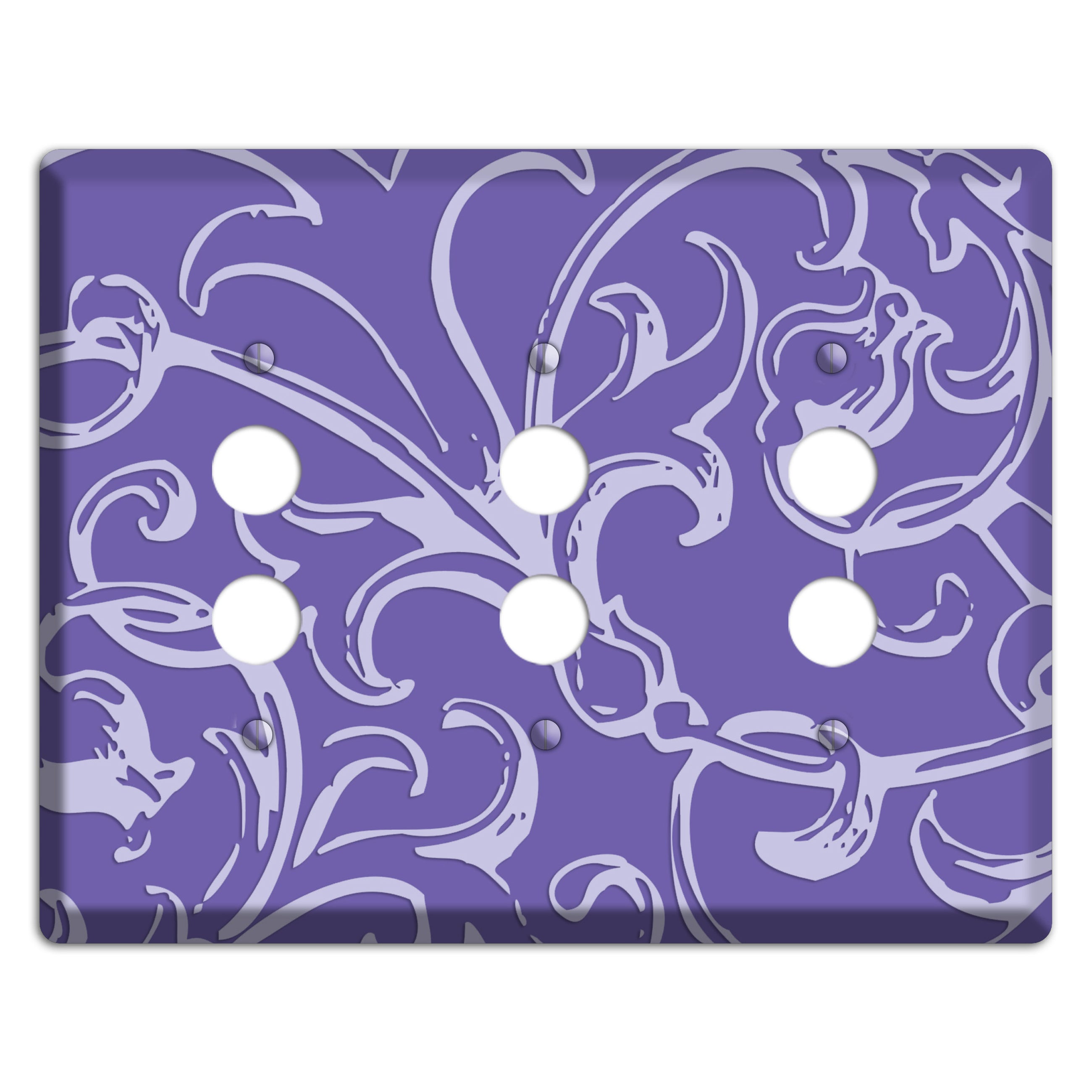 Victorian Light Purple 3 Pushbutton Wallplate