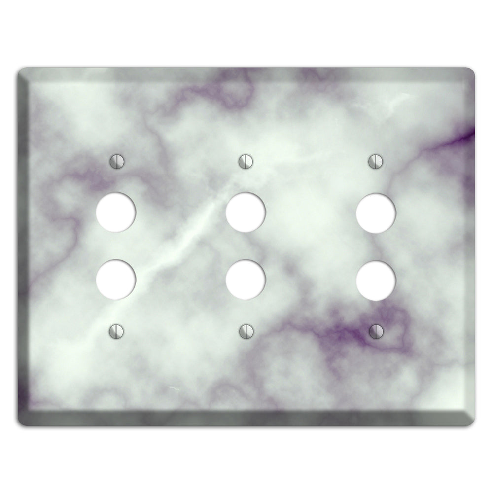 Gray Nurse Marble 3 Pushbutton Wallplate