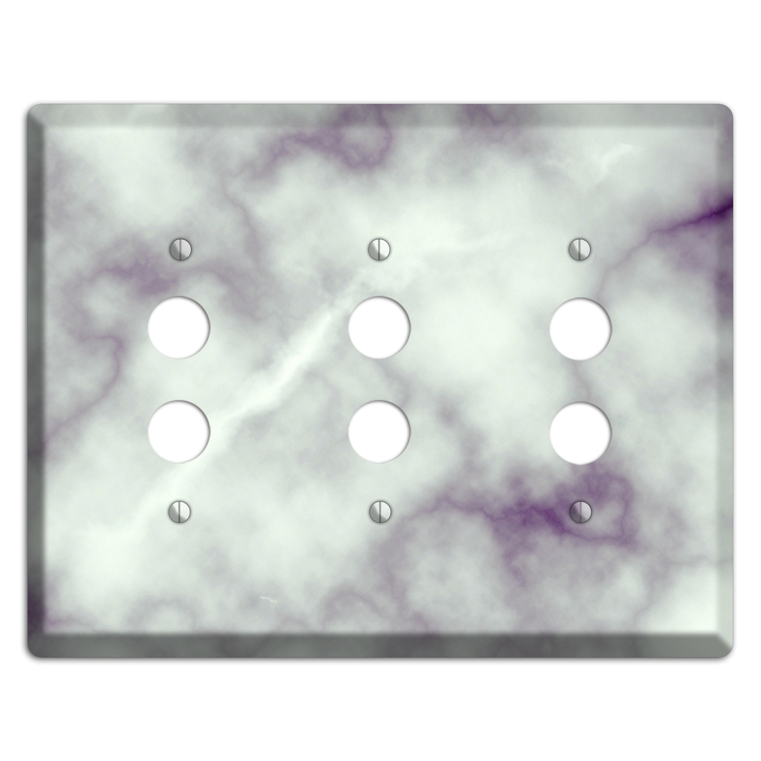 Gray Nurse Marble 3 Pushbutton Wallplate
