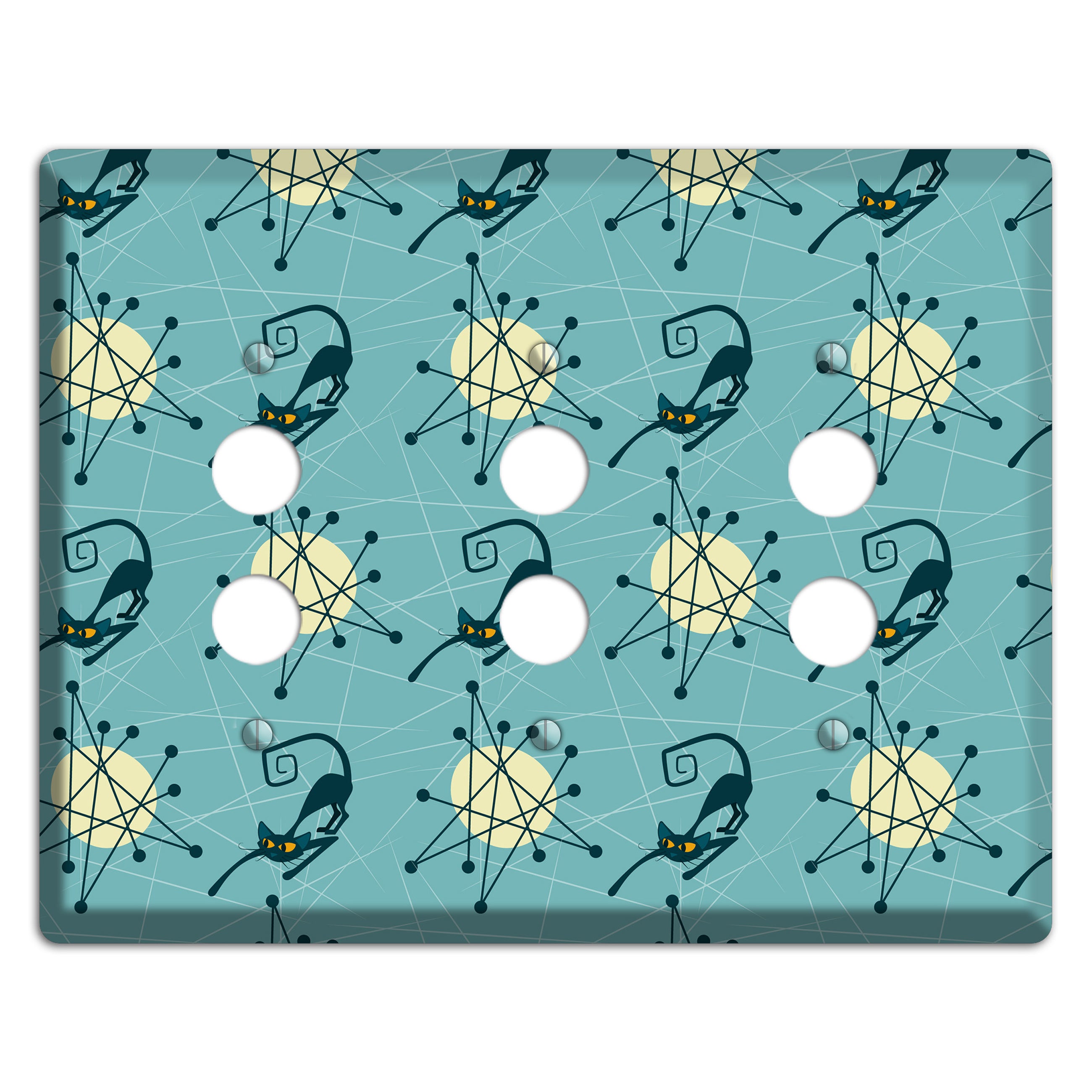 Atomic Black Cats 3 Pushbutton Wallplate