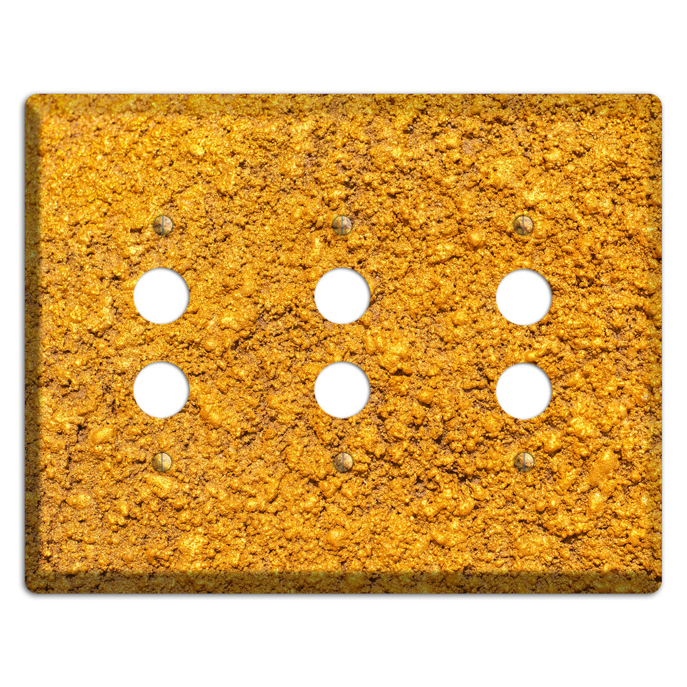 Yellow Textured Concrete 3 Pushbutton Wallplate