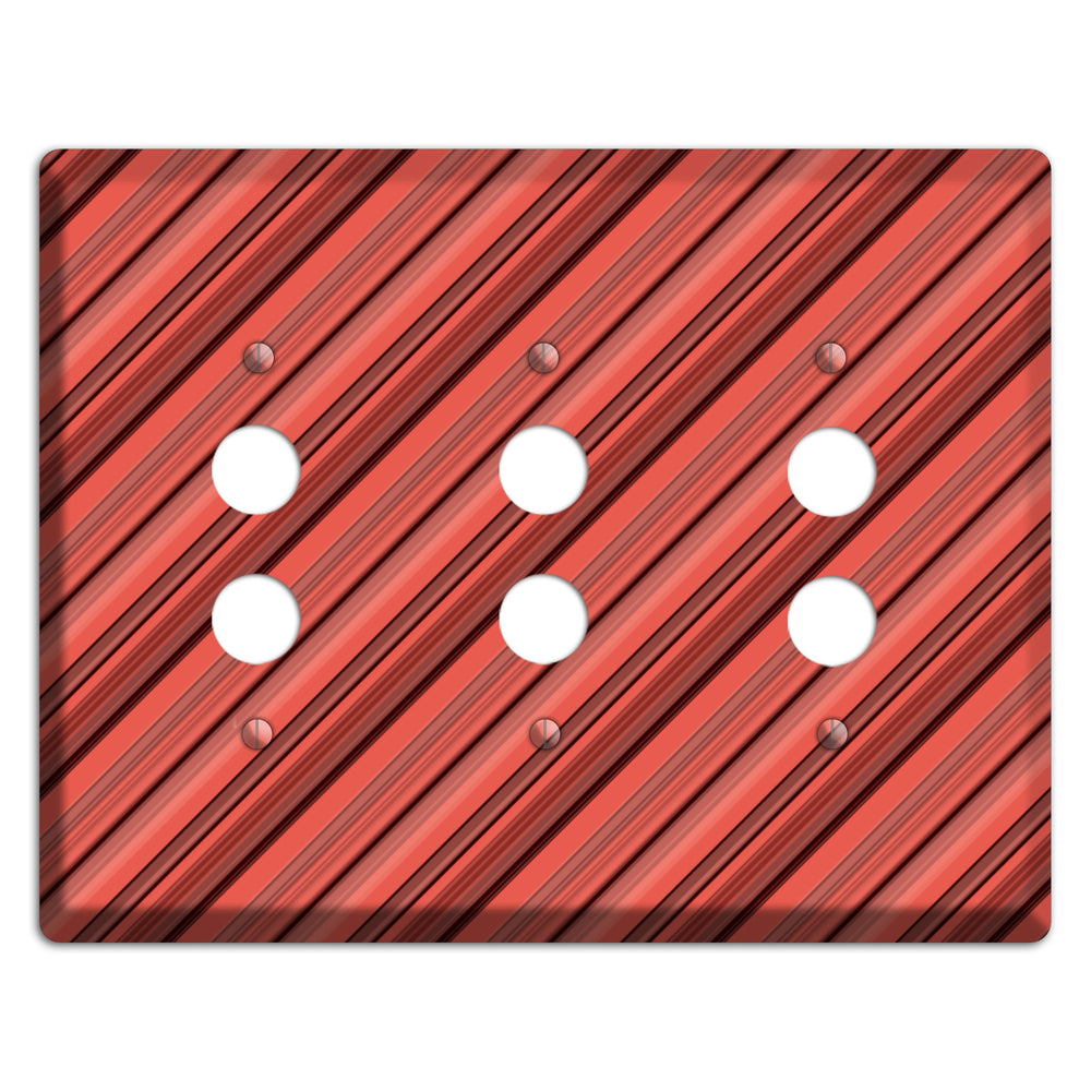 Red Stripes 2 3 Pushbutton Wallplate