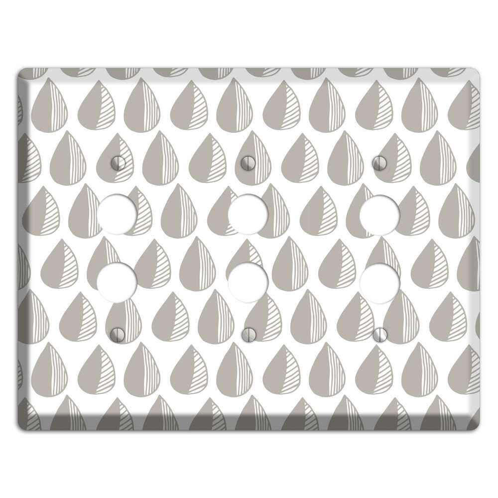Simple Scandanavian Style MM 3 Pushbutton Wallplate