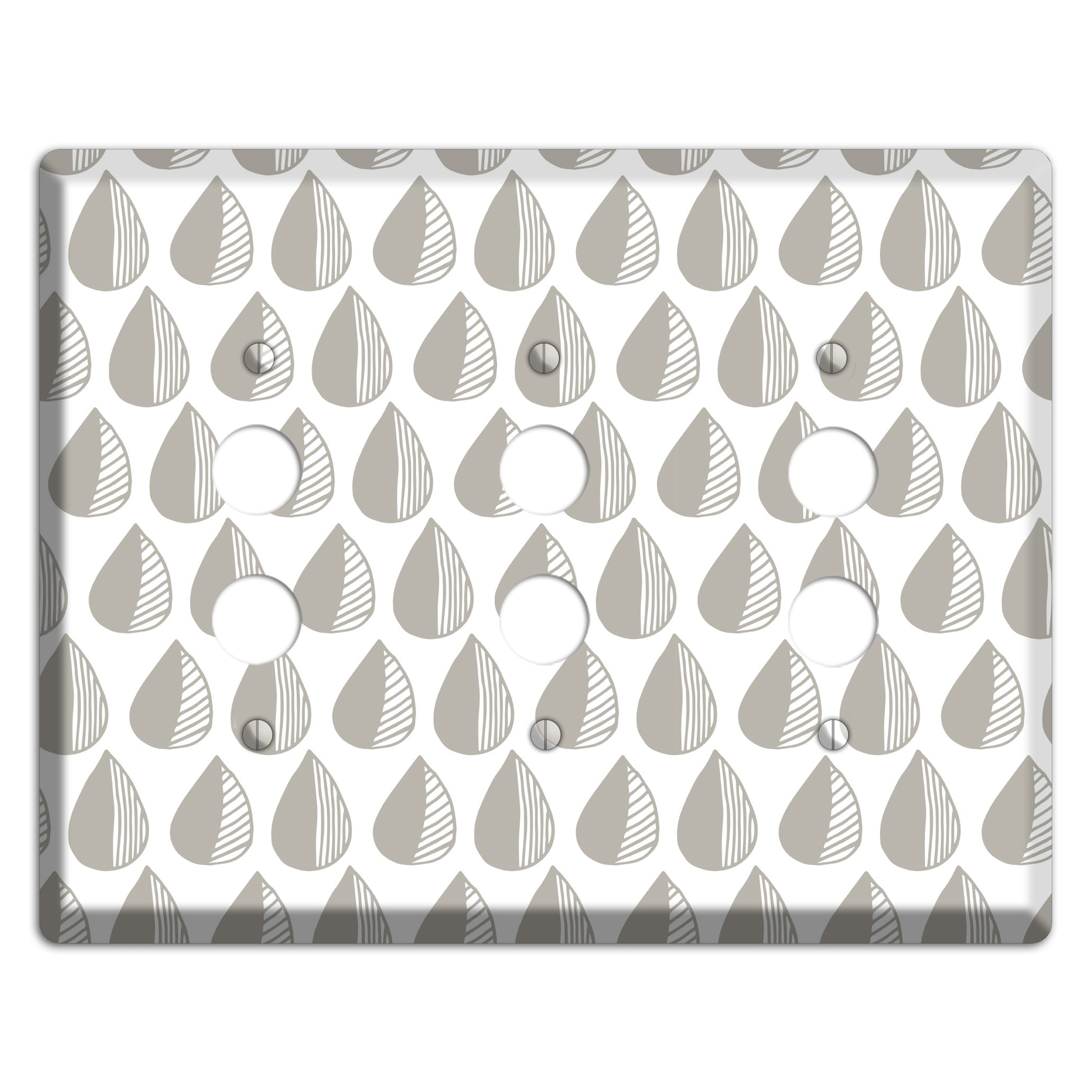 Simple Scandanavian Style MM 3 Pushbutton Wallplate