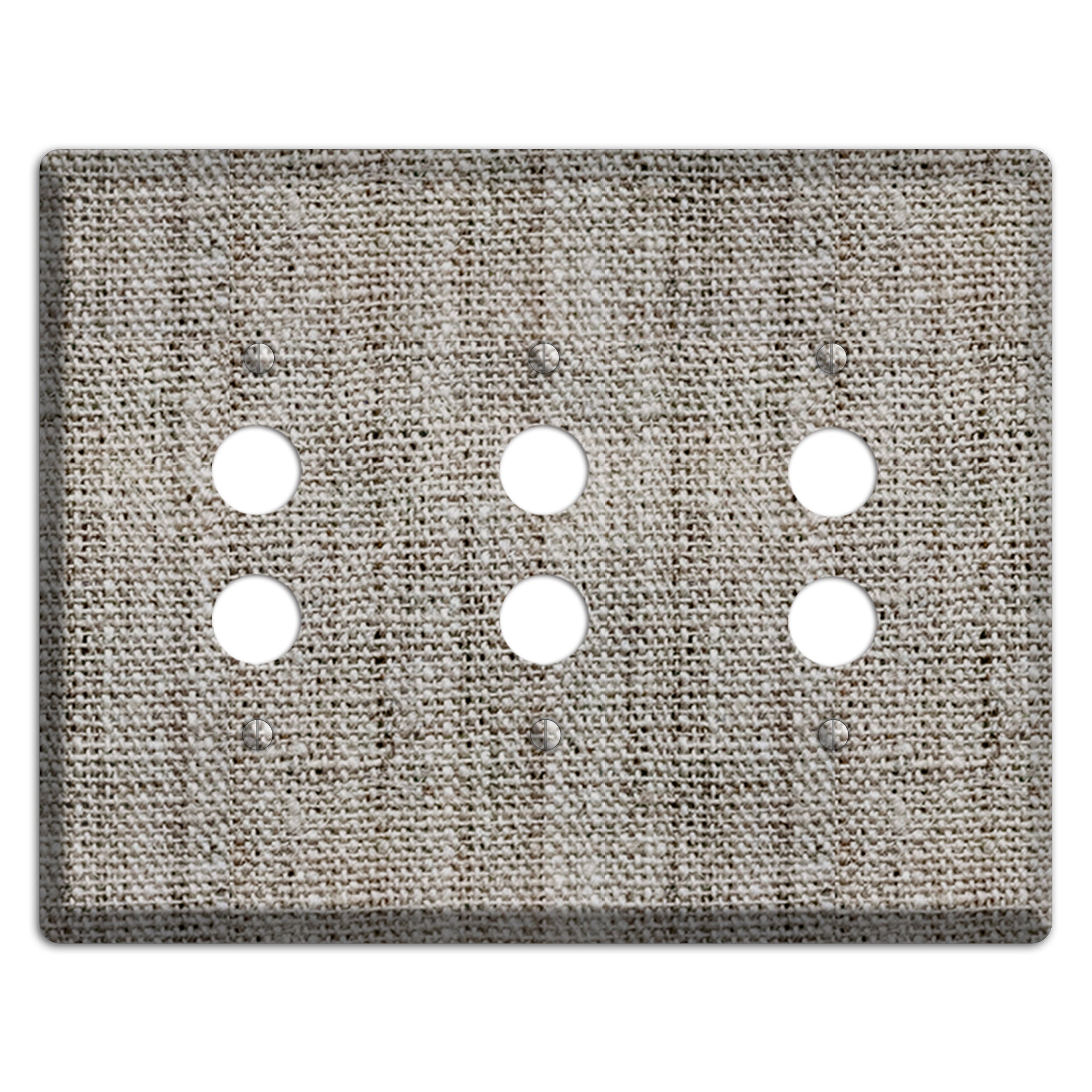 Zorba Burlap 3 Pushbutton Wallplate