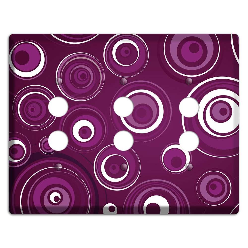 Purple Circles 2 3 Pushbutton Wallplate