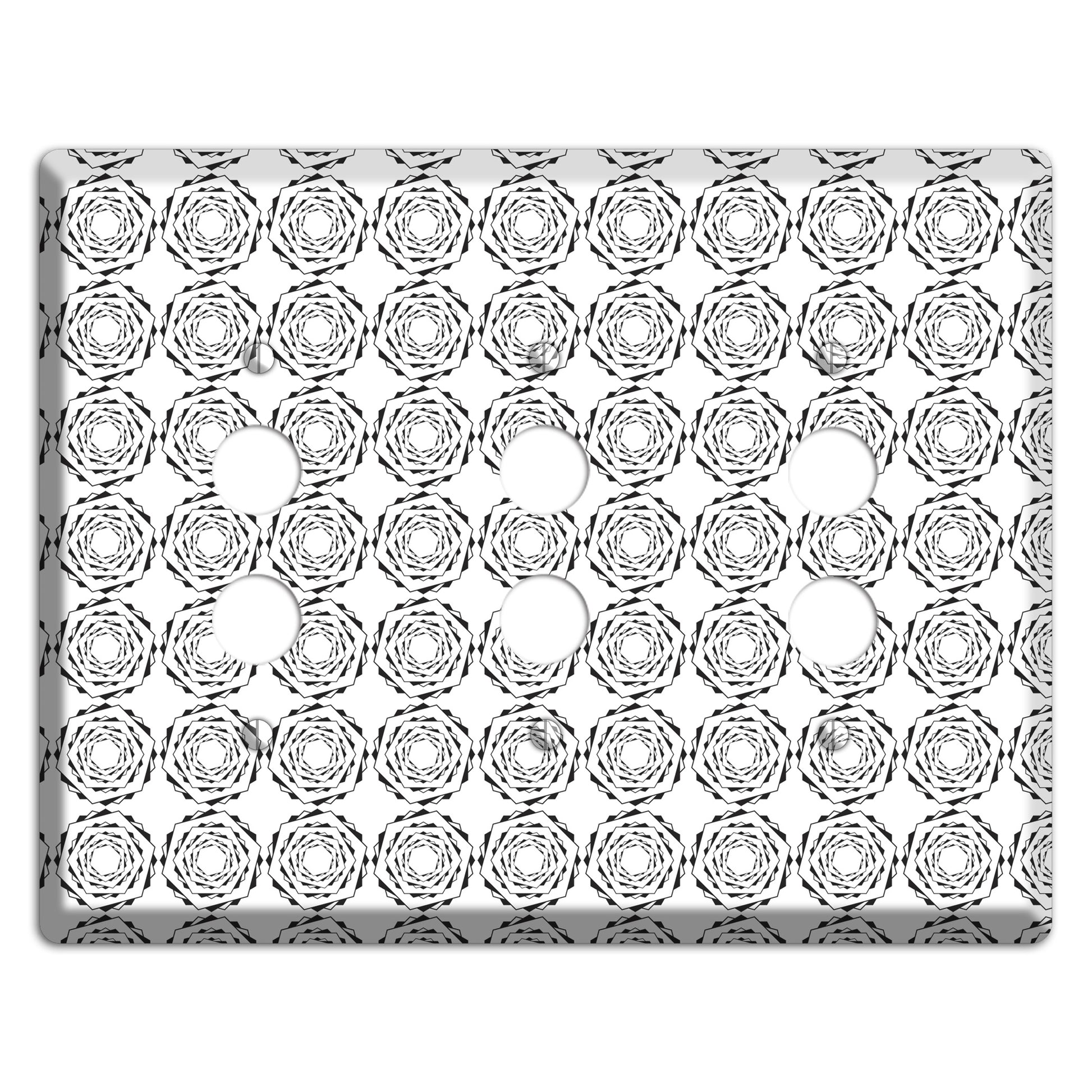 Hexagon Rotation Repeat 3 Pushbutton Wallplate