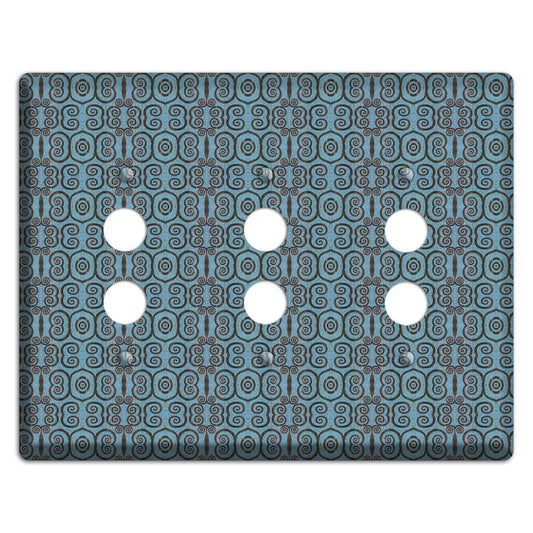Blue Tapestry 3 Pushbutton Wallplate