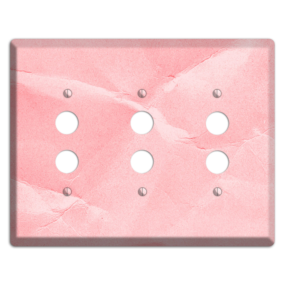 Pink Soft Coral 3 Pushbutton Wallplate