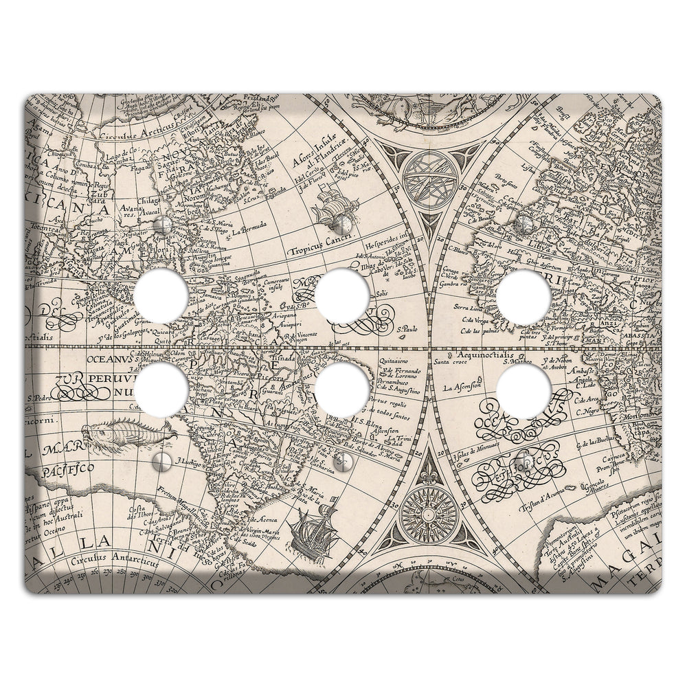 Map of South America 3 Pushbutton Wallplate