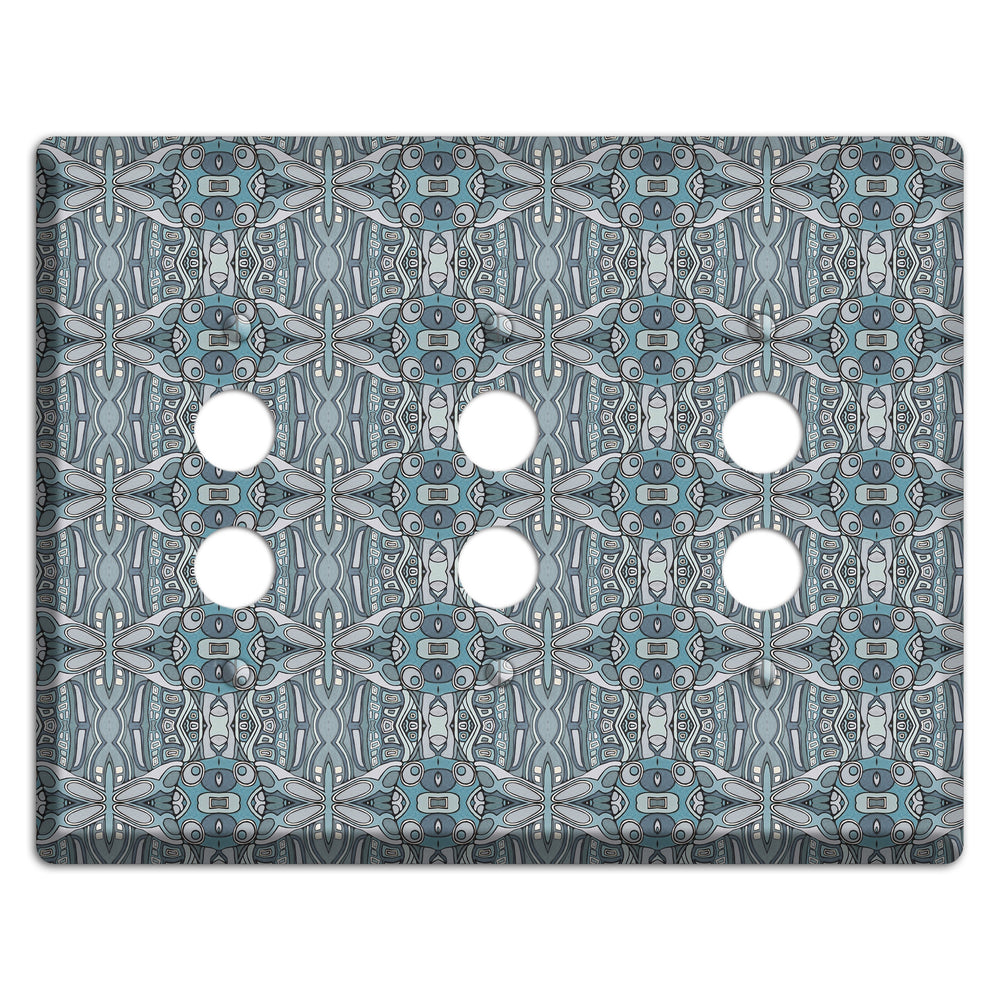 Blue Tapestry 3 Pushbutton Wallplate