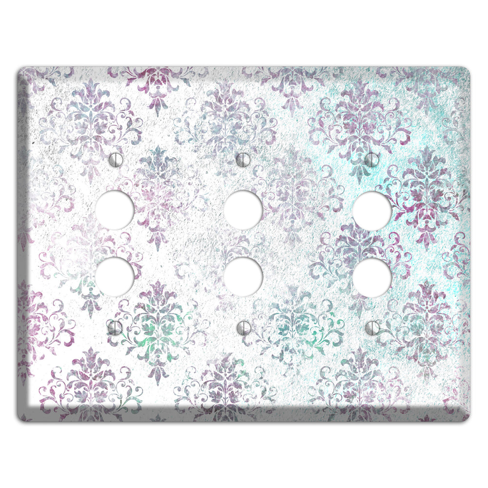 Tiara Whimsical Damask 3 Pushbutton Wallplate