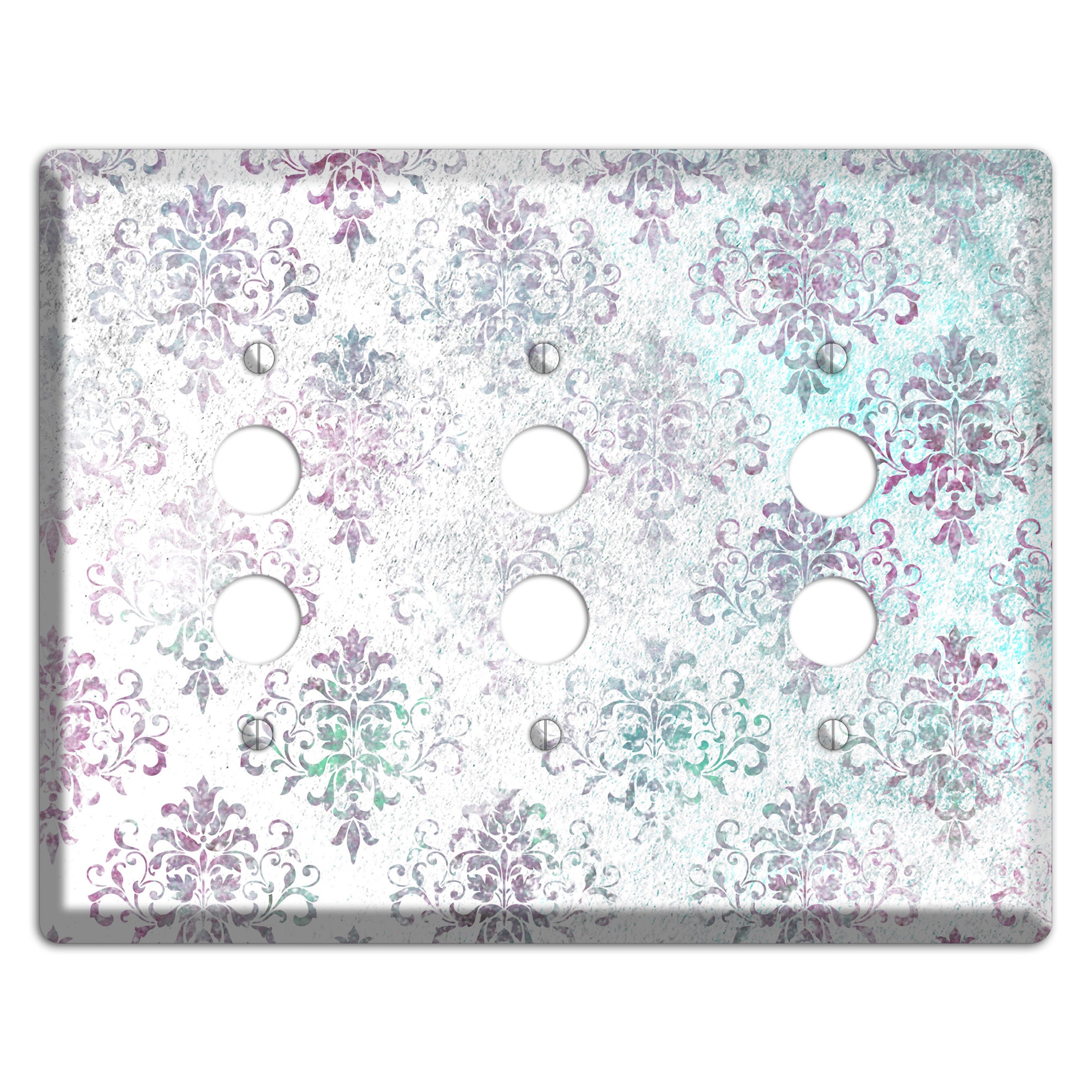 Tiara Whimsical Damask 3 Pushbutton Wallplate