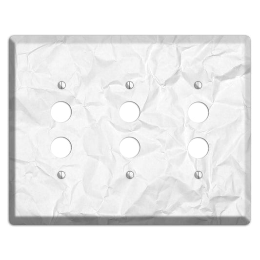 Concrete Crinkled Paper 3 Pushbutton Wallplate