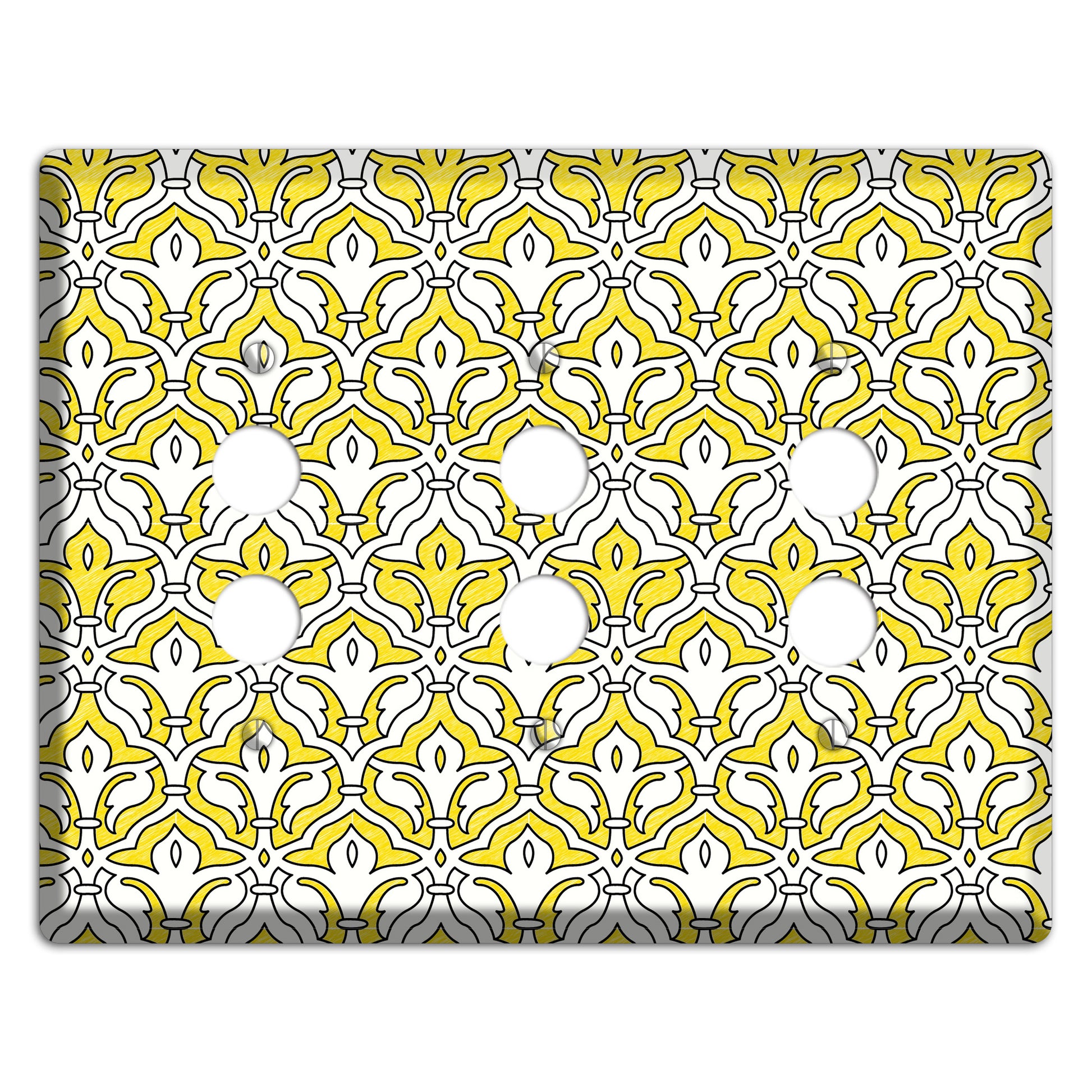 Yellow Scallop Tapestry 3 Pushbutton Wallplate