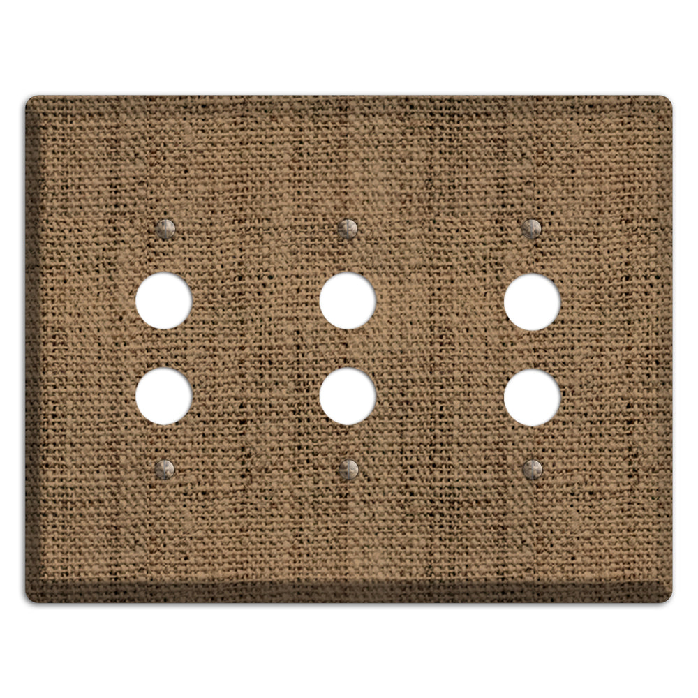 Shadow Burlap 3 Pushbutton Wallplate