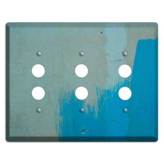 Blue Concrete 3 Pushbutton Wallplate