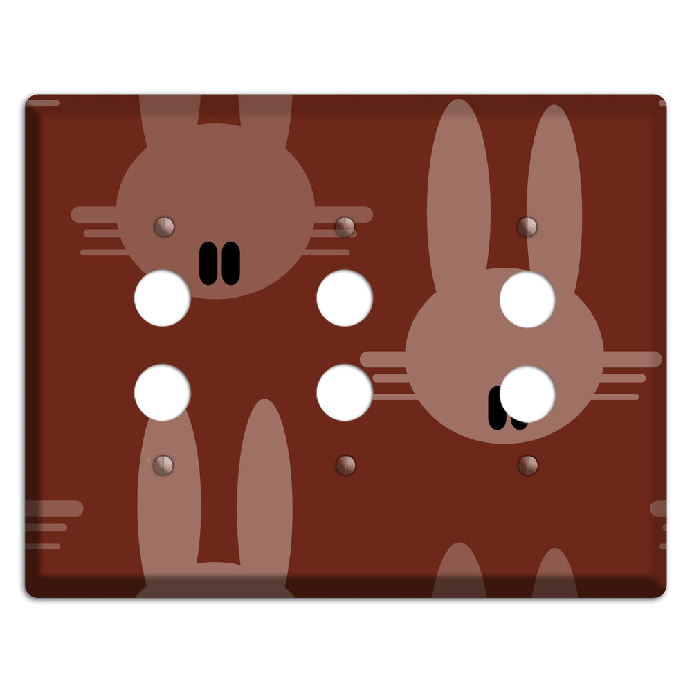 Maroon Bunny 3 Pushbutton Wallplate