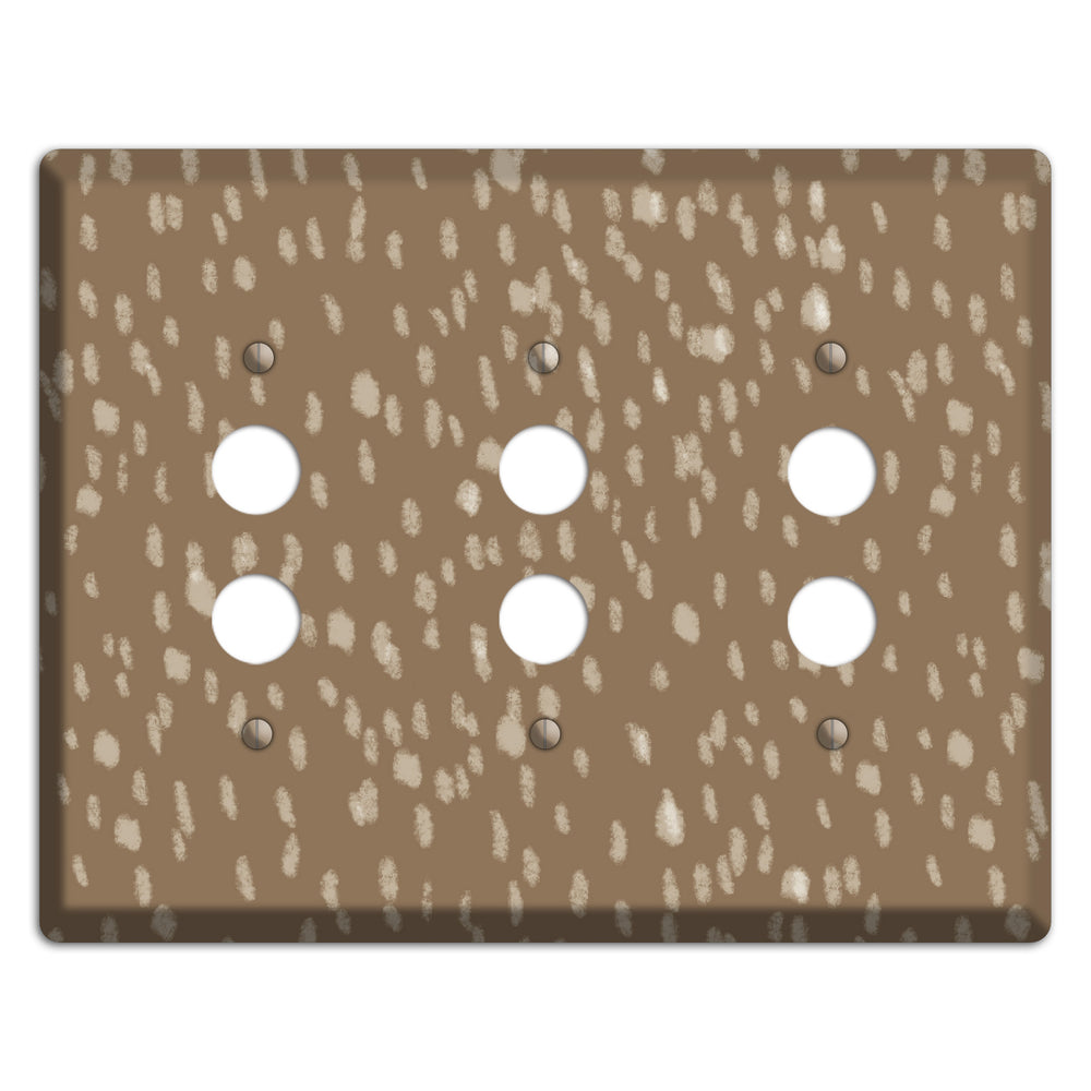 Brown and White Speckle 3 Pushbutton Wallplate