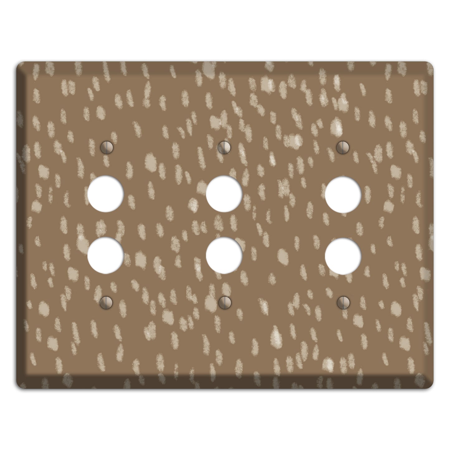 Brown and White Speckle 3 Pushbutton Wallplate
