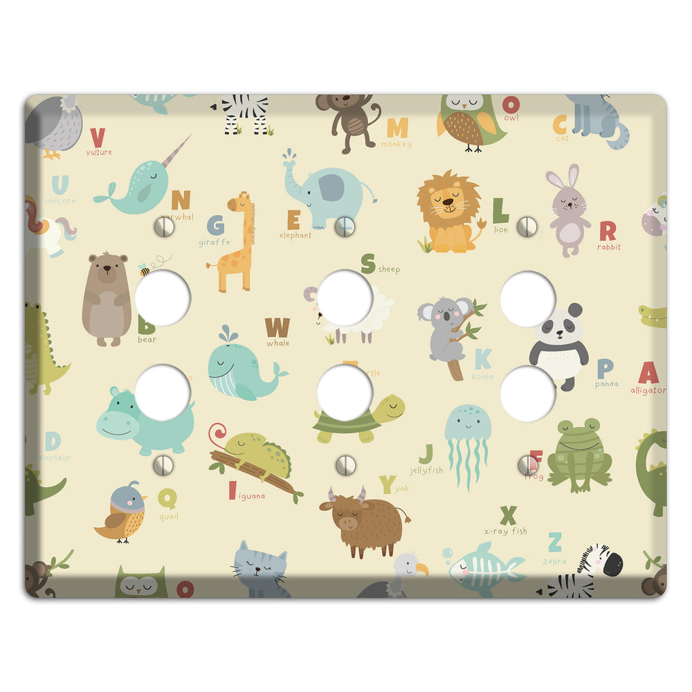 Animal Alphabet 2 3 Pushbutton Wallplate