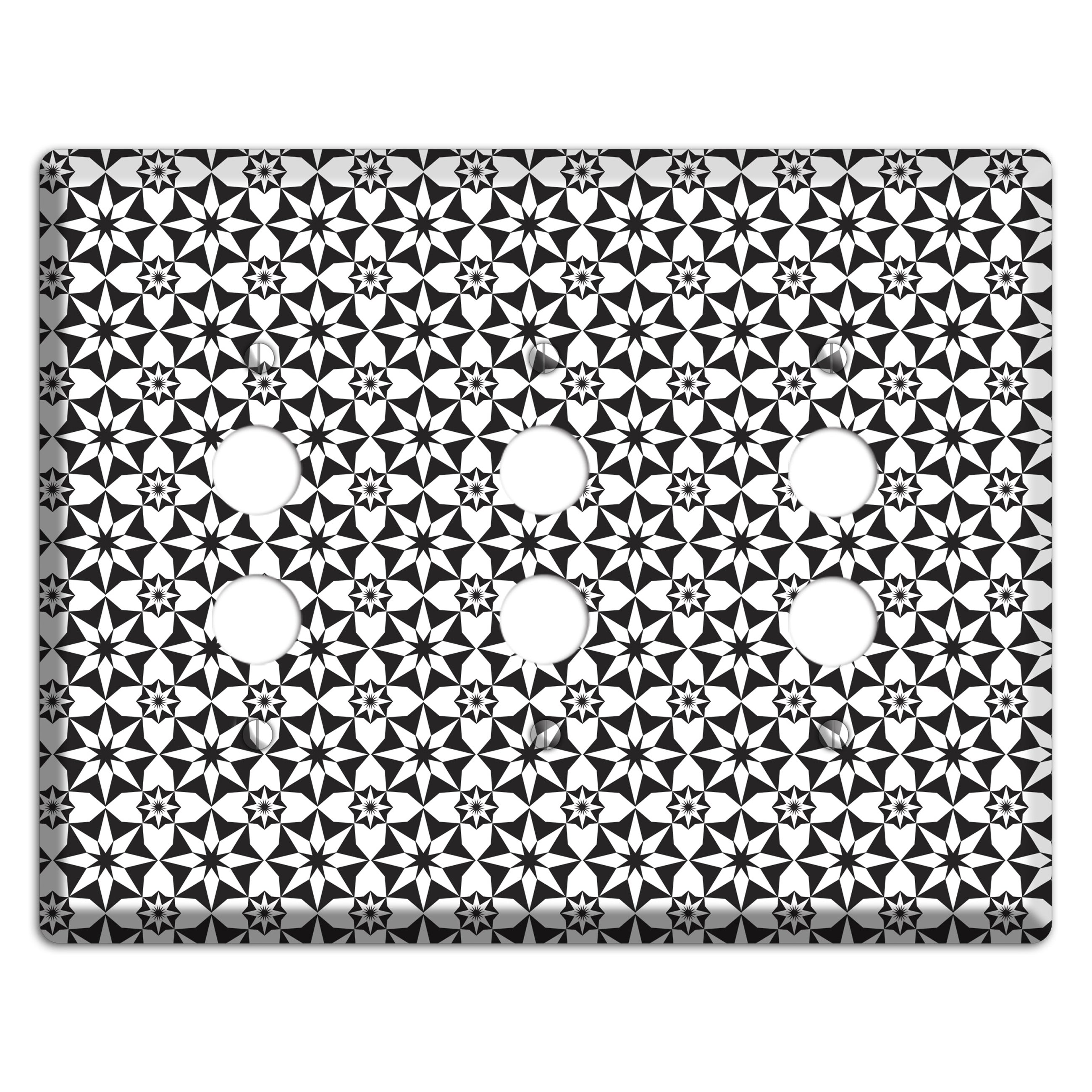 White with Black Foulard 2 3 Pushbutton Wallplate