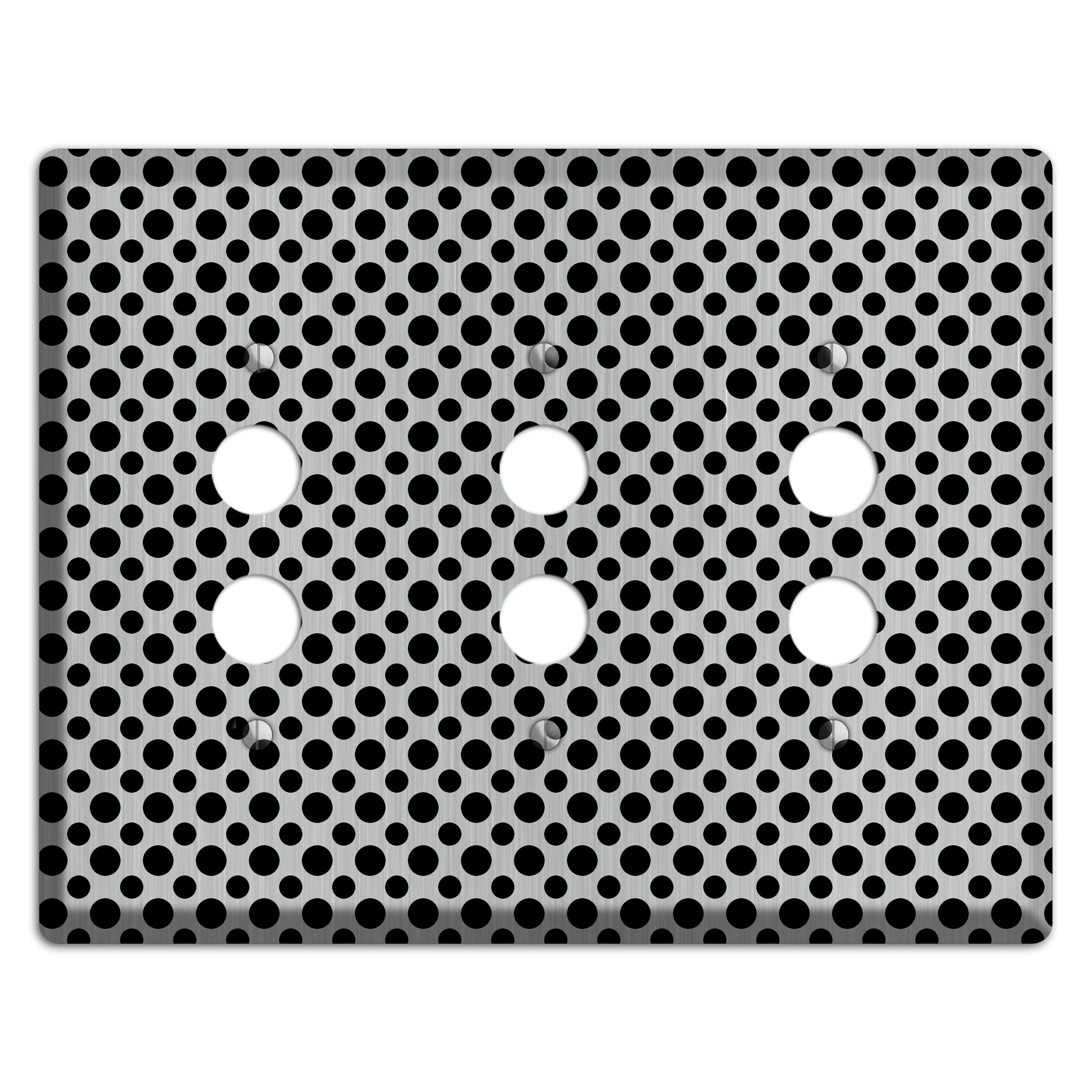 Multi Small Polka Dots Stainless 3 Pushbutton Wallplate