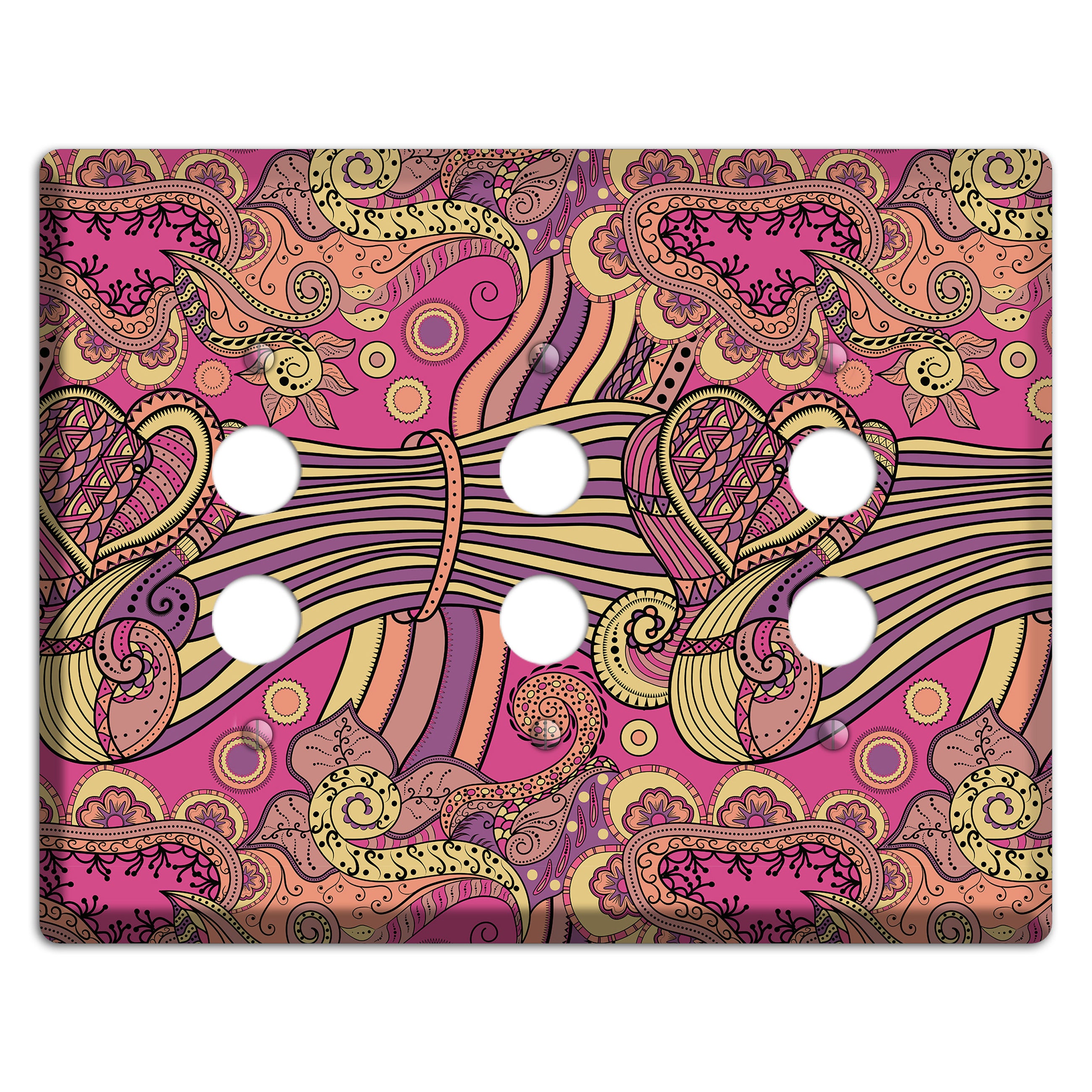 Retro Flourish 1 3 Pushbutton Wallplate