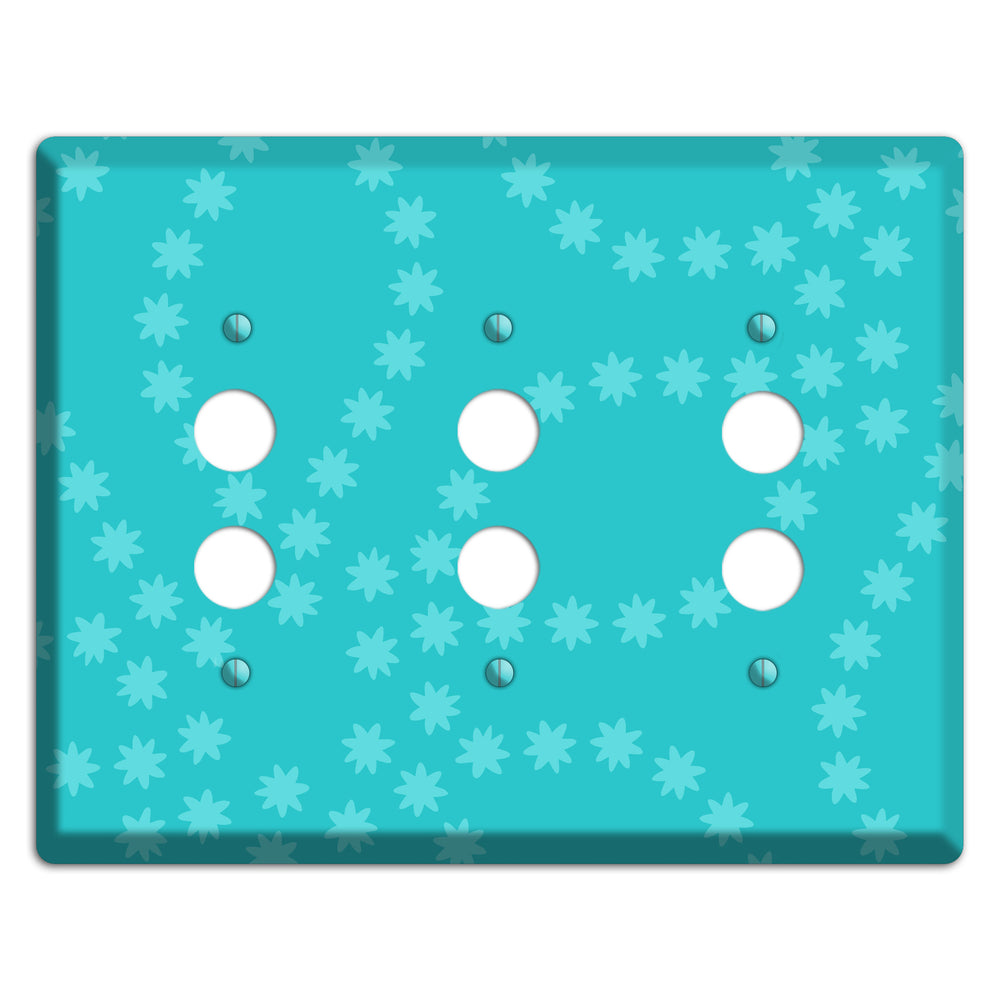 Multi Turquoise Constellation 3 Pushbutton Wallplate
