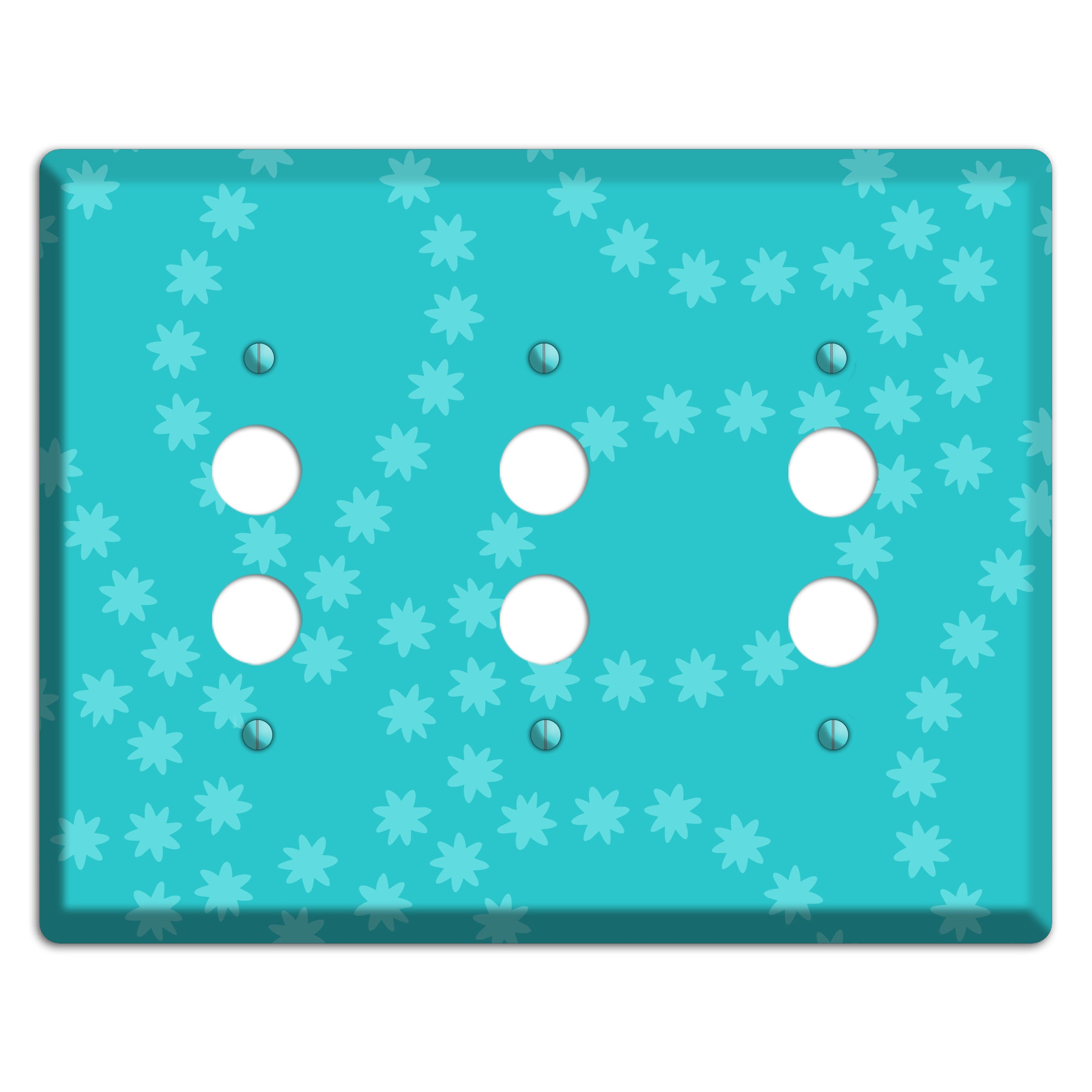 Multi Turquoise Constellation 3 Pushbutton Wallplate