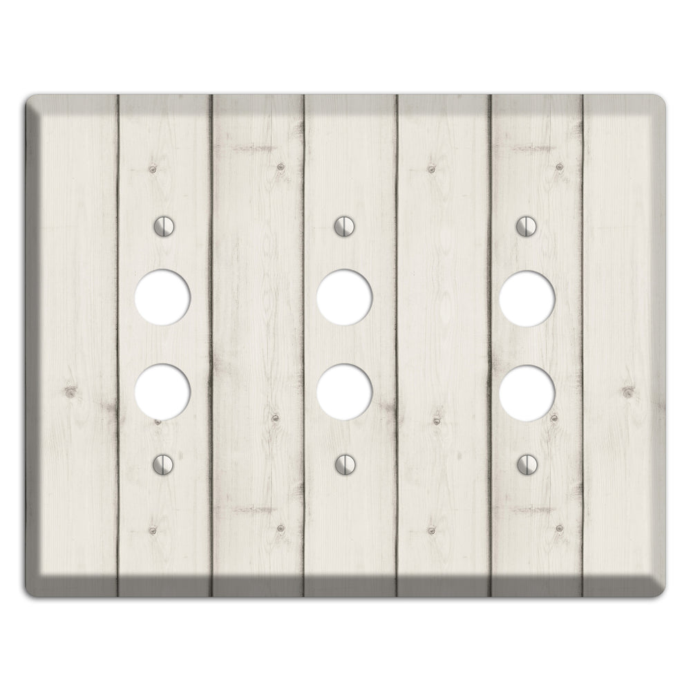 Satin Linen Antique 3 Pushbutton Wallplate