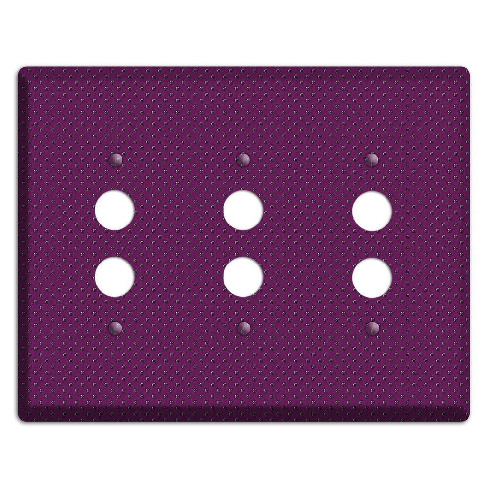 Purple Small Dots 3 Pushbutton Wallplate
