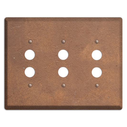 Brown Concrete 3 Pushbutton Wallplate