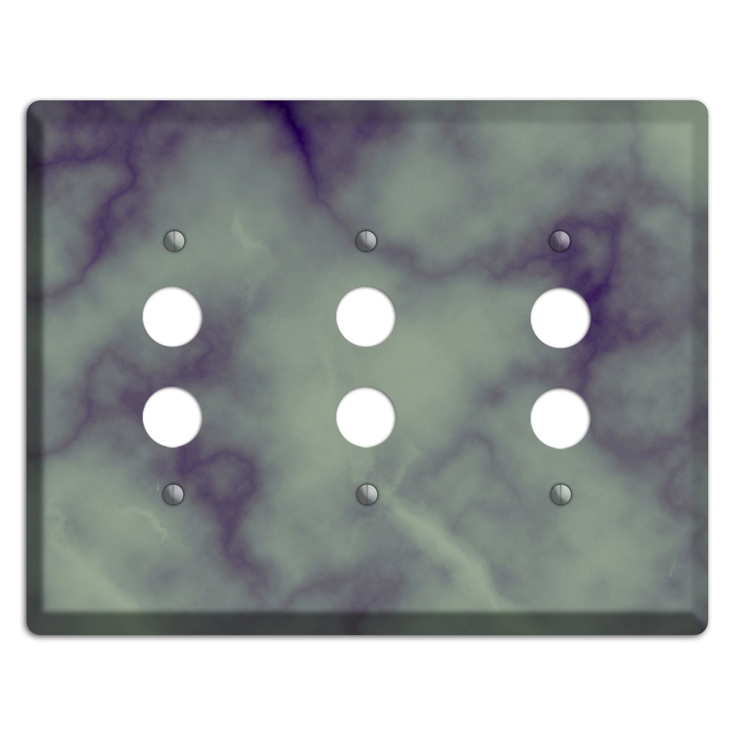 Mid Gray Marble 3 Pushbutton Wallplate