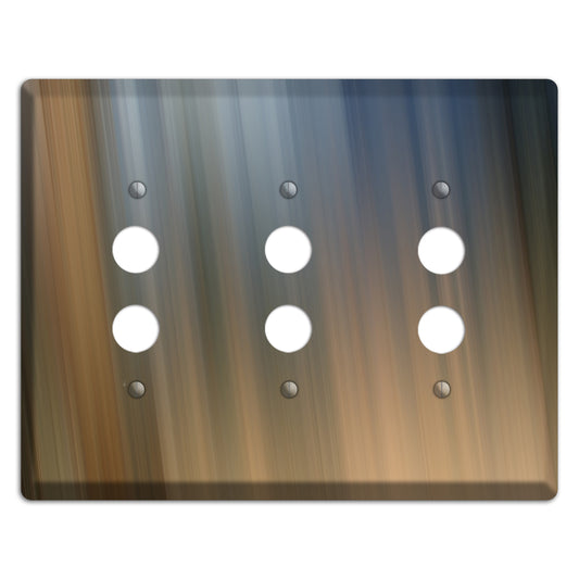 Brown and Blue-grey Ray of Light 3 Pushbutton Wallplate
