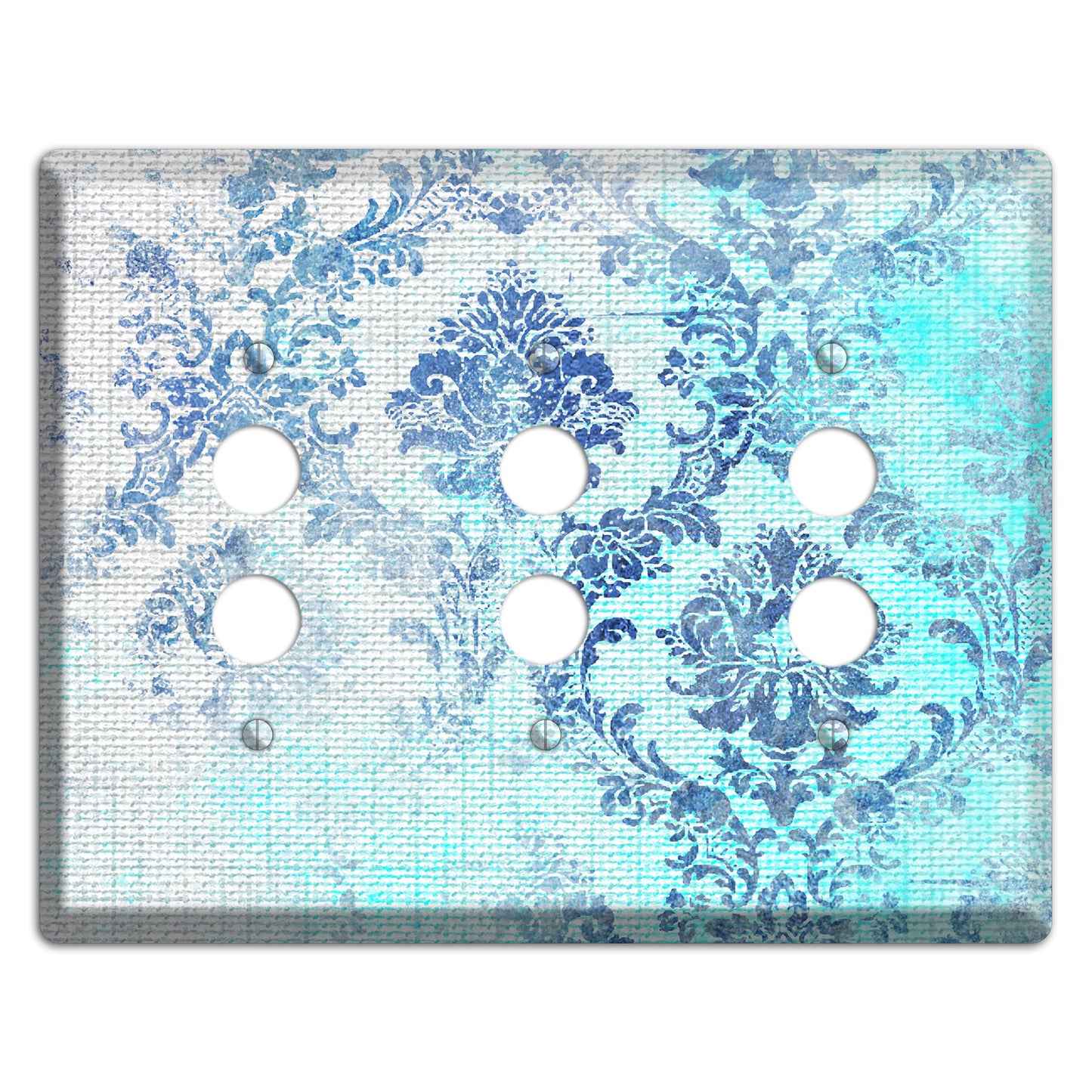 Ice Cold Whimsical Damask 3 Pushbutton Wallplate