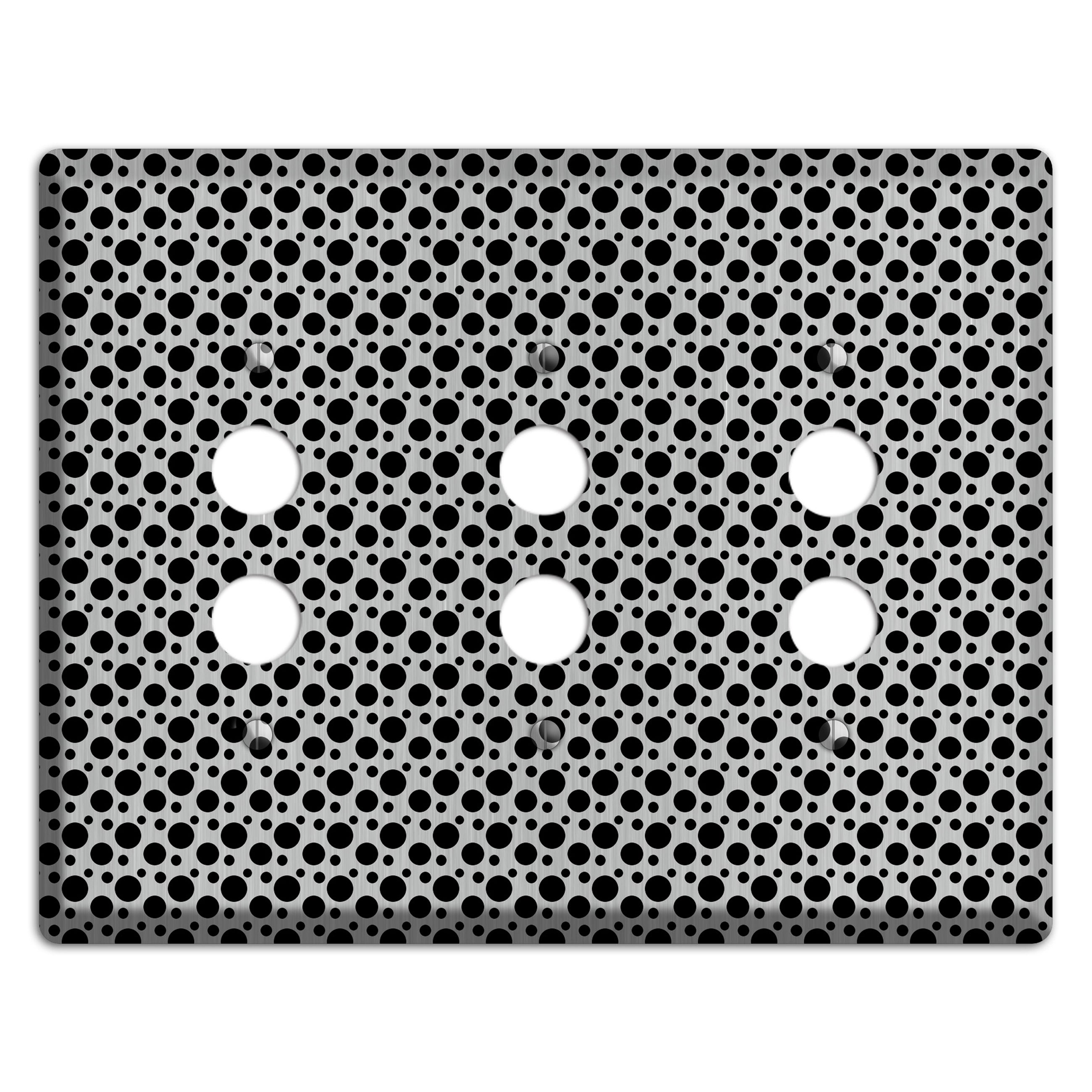 Small and Tiny Polka Dots Stainless 3 Pushbutton Wallplate